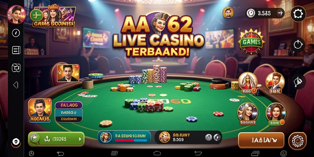 Menampilkan suasana permainan Live Casino yang seru dan interaktif.