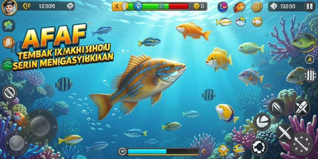 Tampilan gameplay AFAF yang seru saat menangkap ikan.