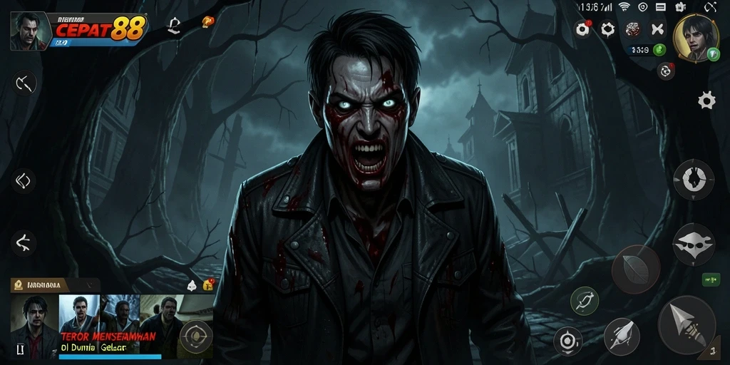 Screenshot gameplay CEPAT88 yang menampilkan suasana menyeramkan.