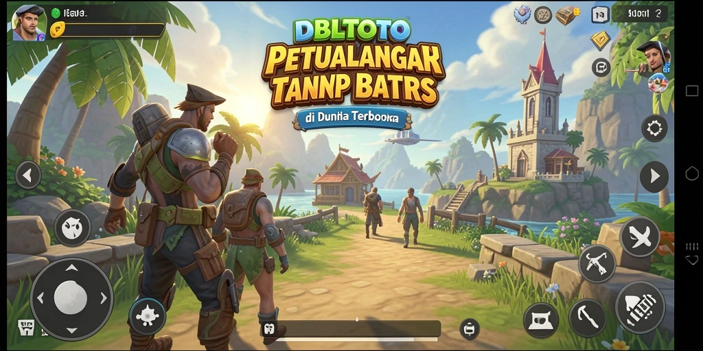 Tangkapan layar gameplay DBLTOTO yang menunjukkan eksplorasi dunia terbuka yang menakjubkan.