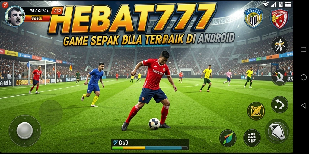 Tampilan gameplay menarik dalam HEBAT777 dengan aksi sepak bola yang seru.