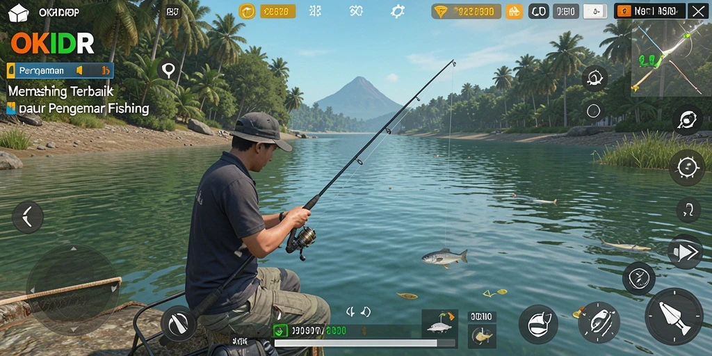 Screenshot gameplay menunjukkan pengalaman memancing yang seru dan menantang.