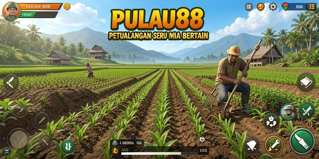 Tampilan gameplay seru di PULAU88 dengan aktivitas bertani yang menyenangkan.