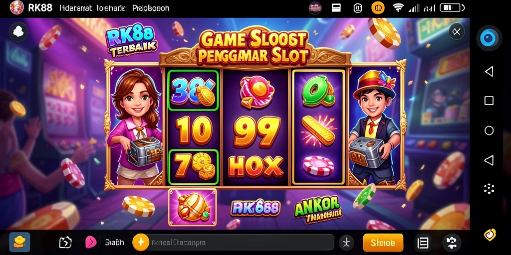Gambaran gameplay slot RK88 dengan grafis menarik dan efek suara mendebarkan.