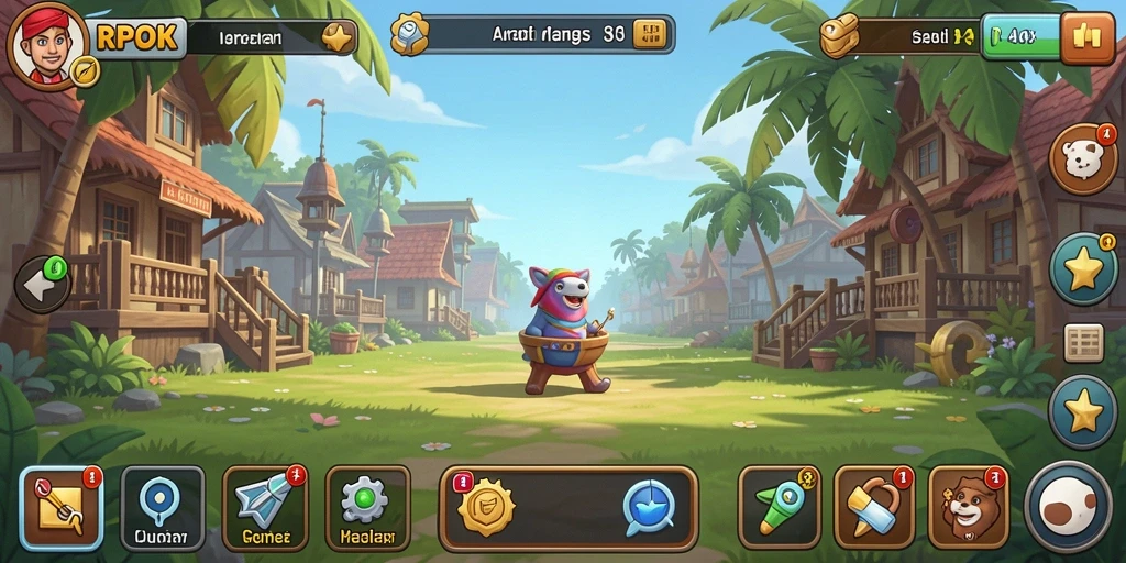 Tampilan screenshot RPOK menampilkan karakter dan gameplay yang santai.